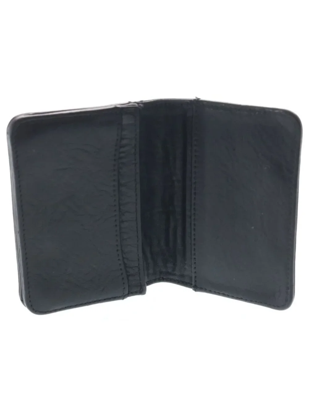 Chrome Hearts Crd Arch Logo Plate 3 Pocket Leather Card Case Black